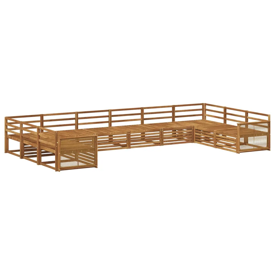 Ensembles de canapés 10 pcs Bois d'Acacia Massif - 2