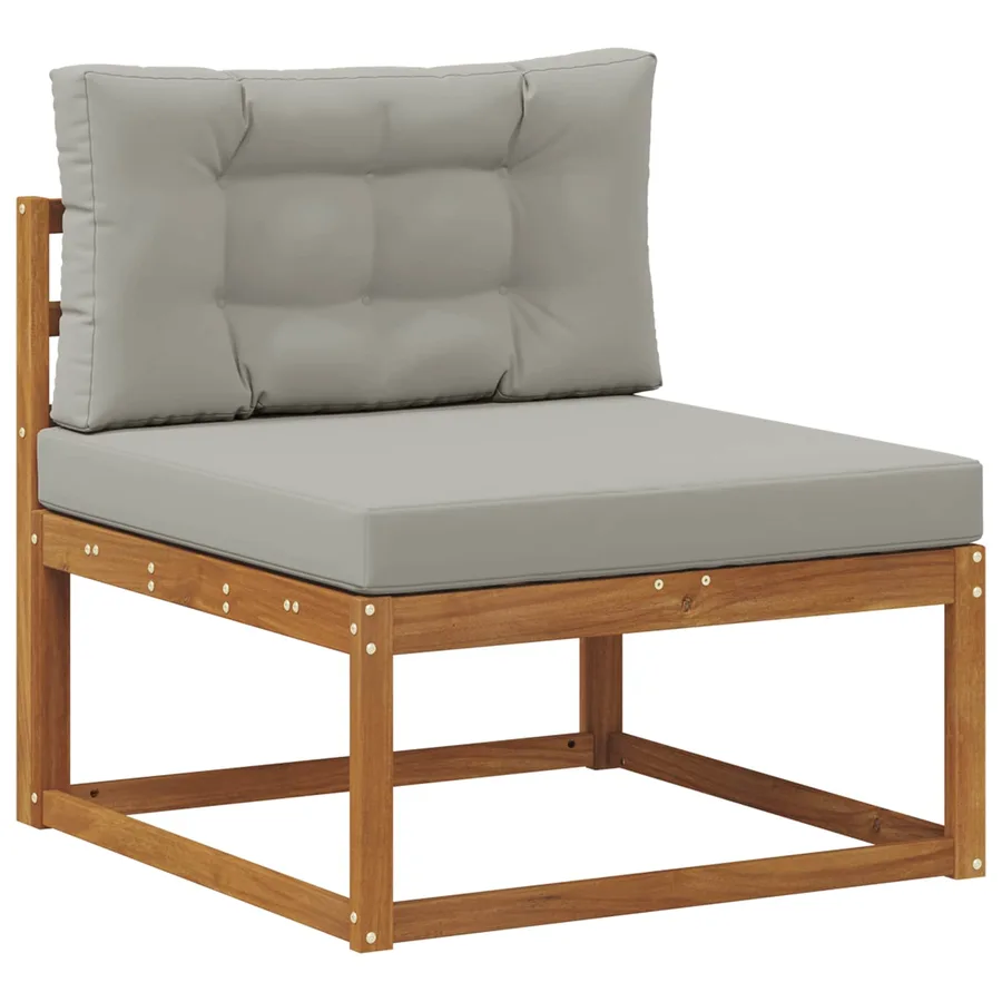 Ensemble de canapés d'extérieur 3 pcs Naturel et Gris clair - 3