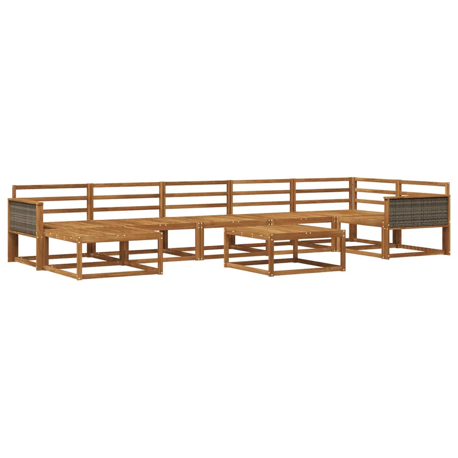 Ensemble de canapés d'extérieur 8 pcs Naturel - 2