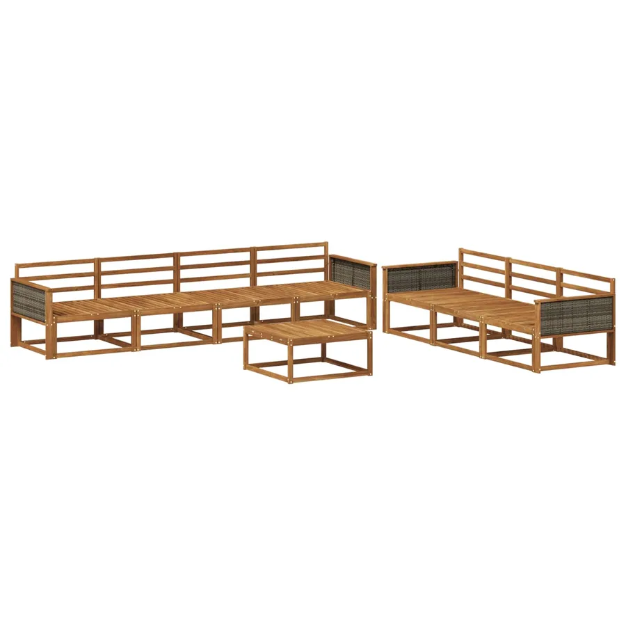 Ensemble de canapés d'extérieur 8 pcs Naturel - 2