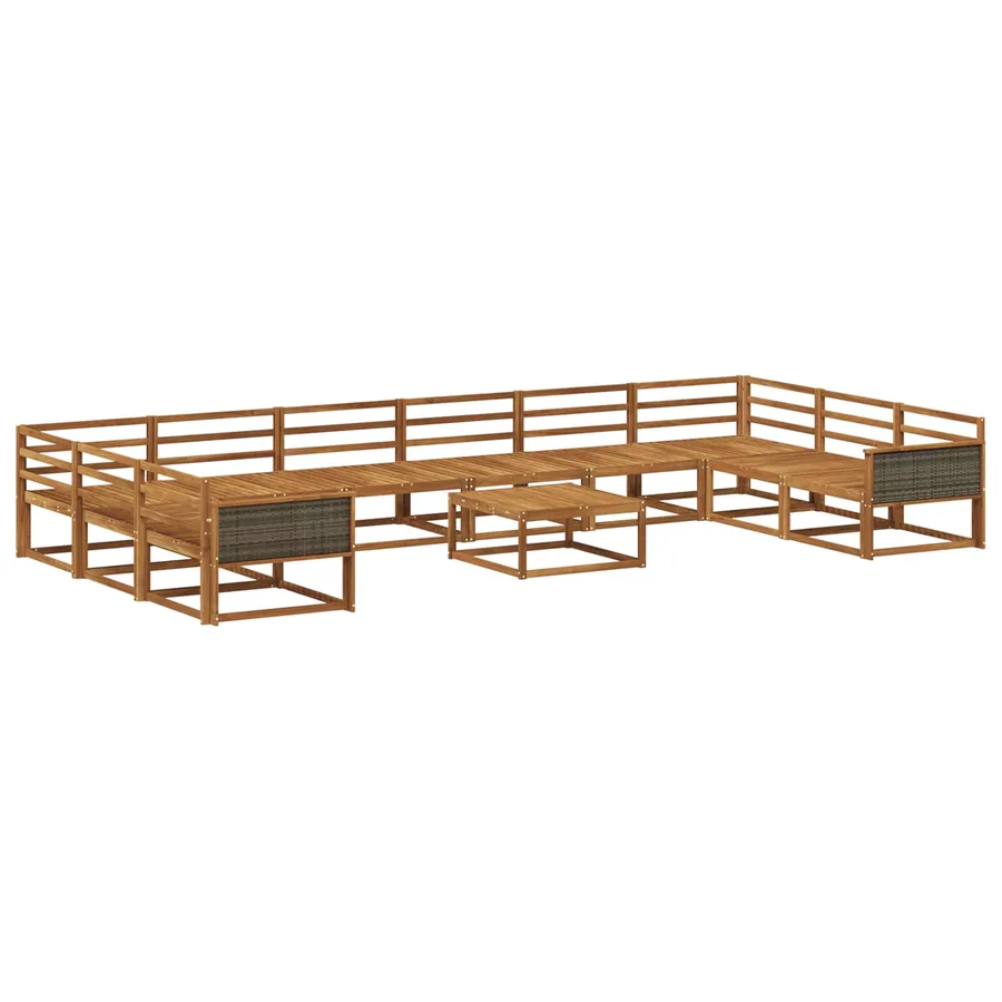 Ensemble de canapés d'extérieur 11 pcs Naturel - 2