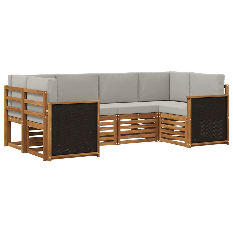 Ensemble de canapé d'angle avec coussin 5 pcs - 2