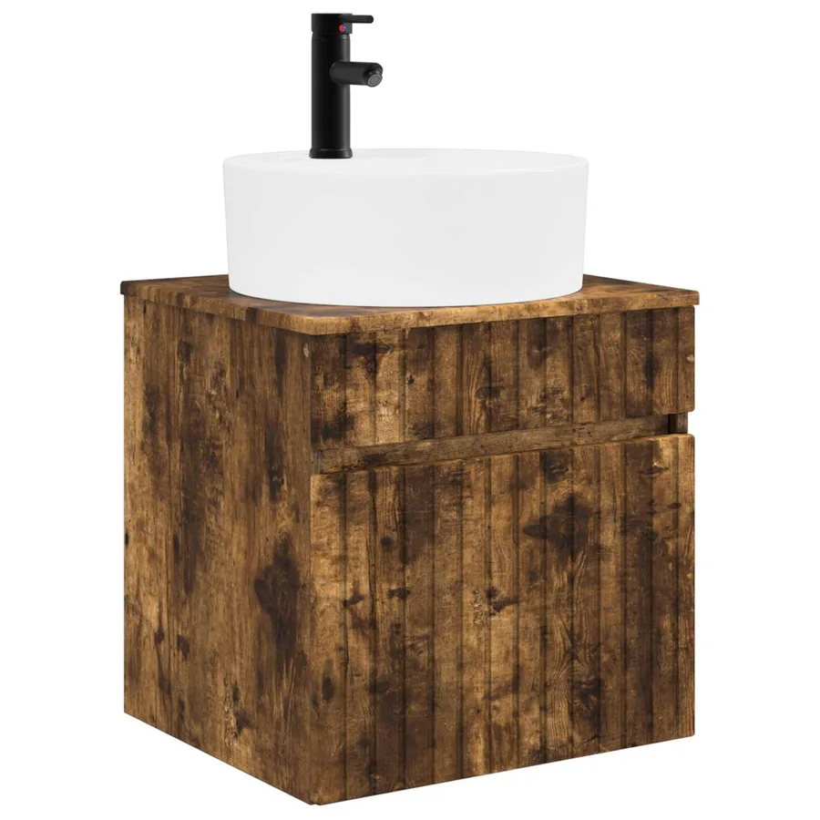 Meuble de lavabo mural Chêne fumé 49 x 44,5 x 65 cm - 2