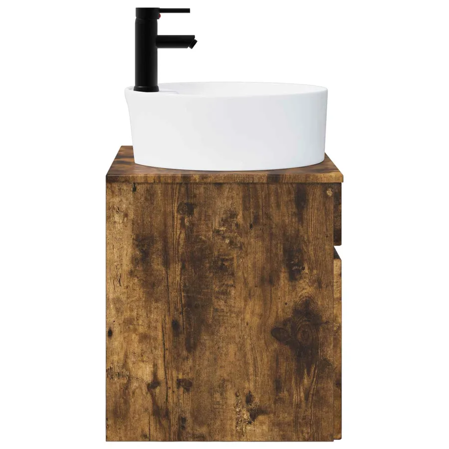 Meuble de lavabo mural Chêne fumé 49 x 44,5 x 65 cm - 3