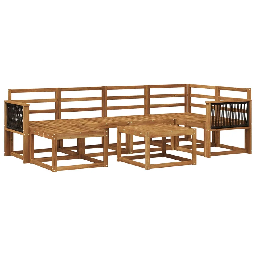 Ensemble de canapés d'extérieur 7 pcs Naturel - 2