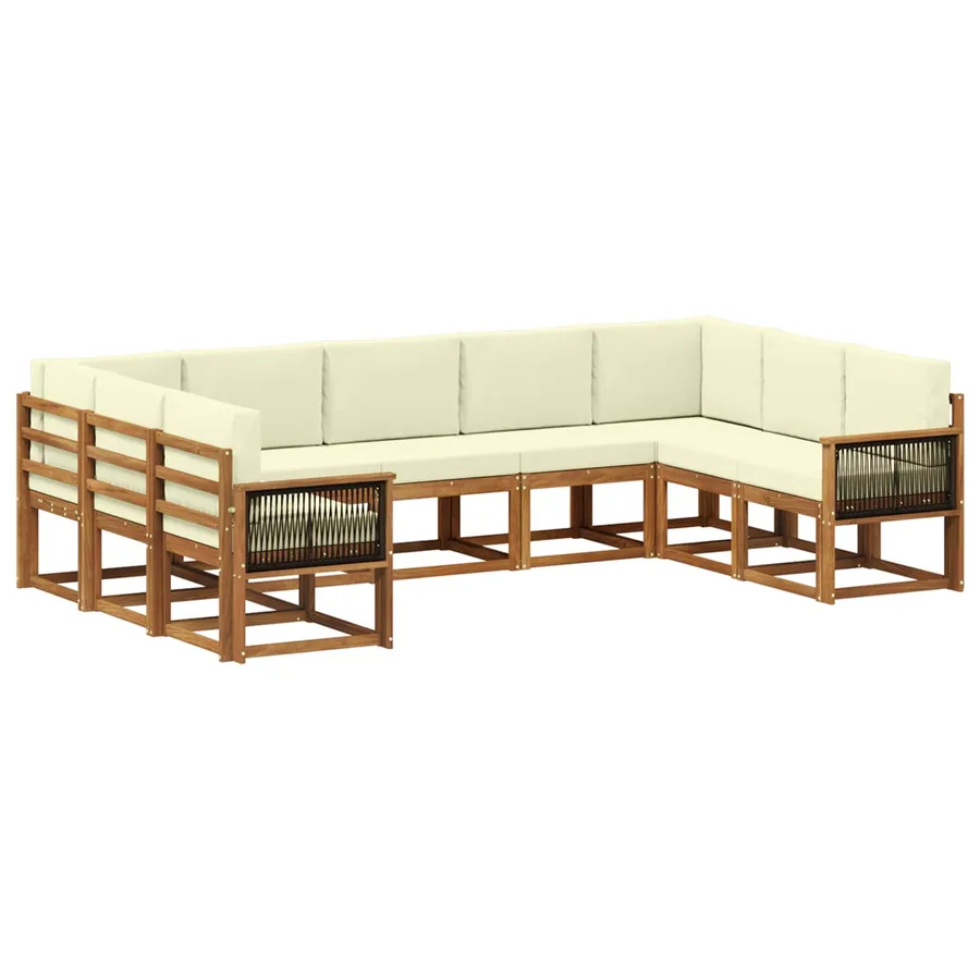 Ensemble de canapés d'extérieur 9 pcs Naturel et Crème - 2