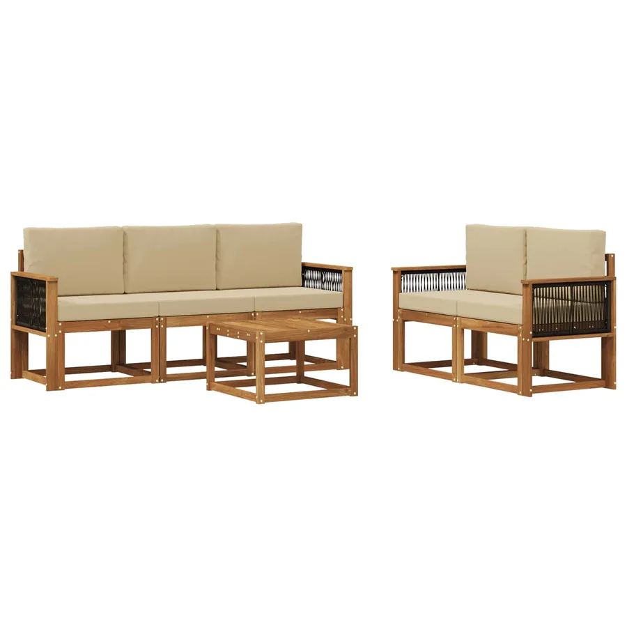 Ensemble de canapés d'extérieur avec coussin 6 pcs - 2