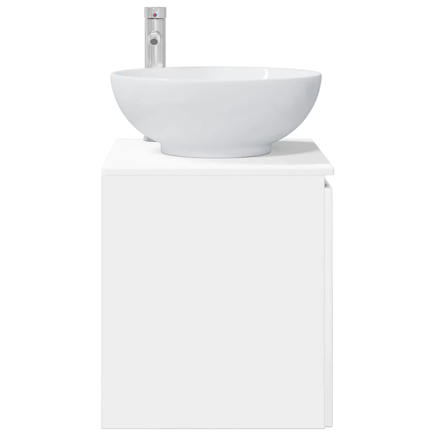Vanité de lavabo mural Blanc brillant 49,5 x 44,5 x 65 cm - 4