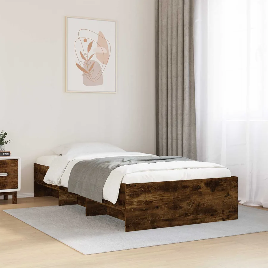Cadre de lit Chêne fumé 80 x 200 cm Bois d'ingénierie