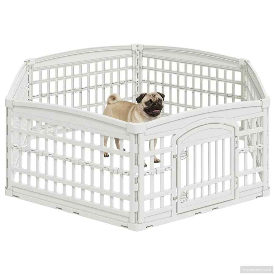 Parc de Jeu pour Chiens à 6 Panneaux 177,5 x 154,5 x 58 cm - 3