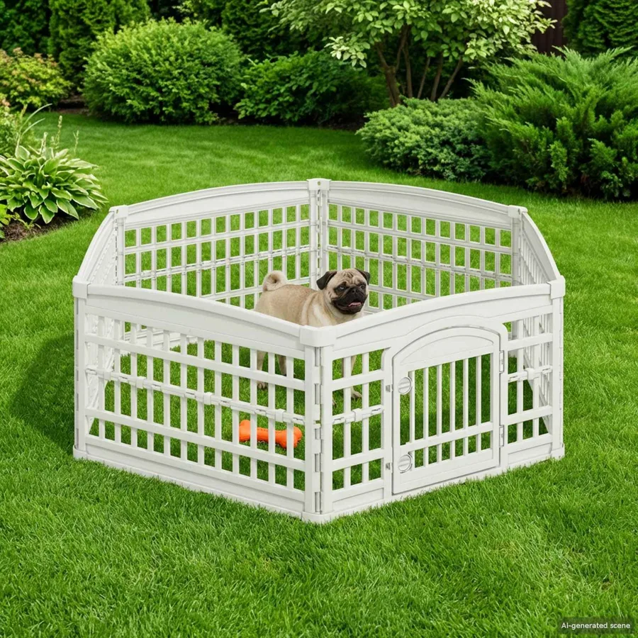 Parc de Jeu pour Chiens à 6 Panneaux 177,5 x 154,5 x 58 cm - 4