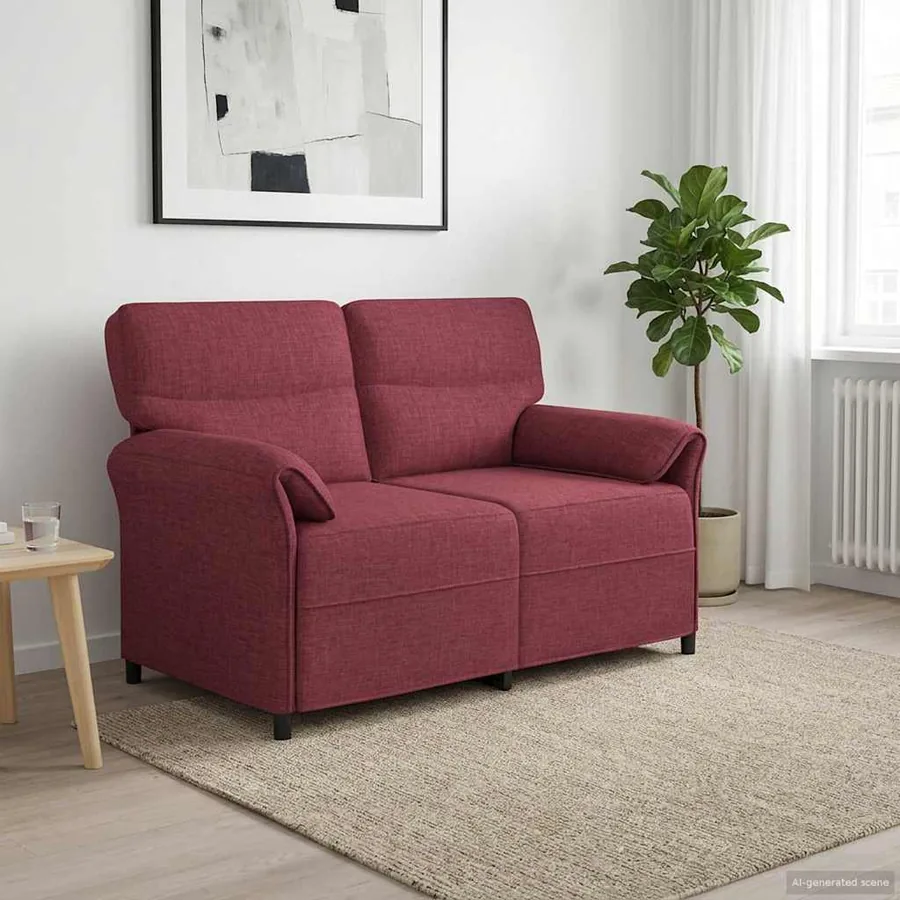 Canapé 100% polyester, cadre en métal, MDF, Contreplaqué