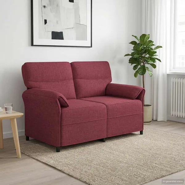 Canapé 100% polyester, cadre en métal, MDF, Contreplaqué