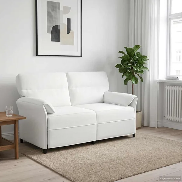 Canapé 100% polyester, cadre en métal, MDF, Contreplaqué