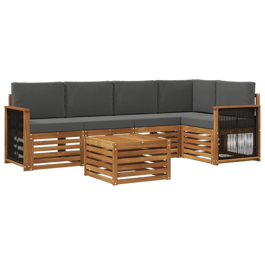 Ensemble de canapé d'angle 5 pcs Naturel et Anthracite - 2