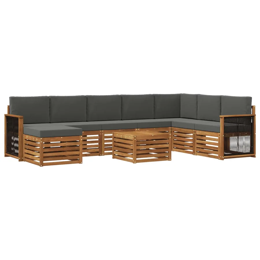 Ensemble de canapés d'extérieur 7 pcs Naturel et Anthracite - 2