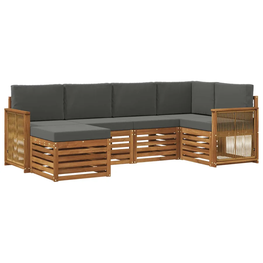 Ensemble de canapé d'angle 5 pcs Naturel et Anthracite - 2