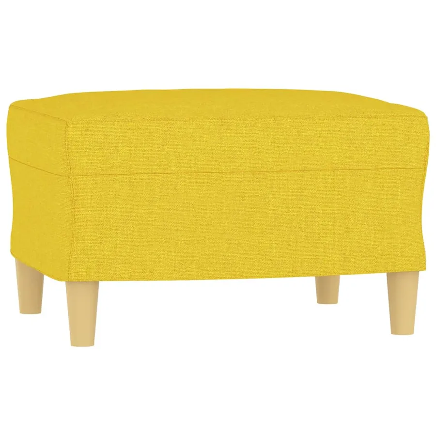 Ensemble de canapés 4 pcs avec coussins Jaune clair Tissu - 6
