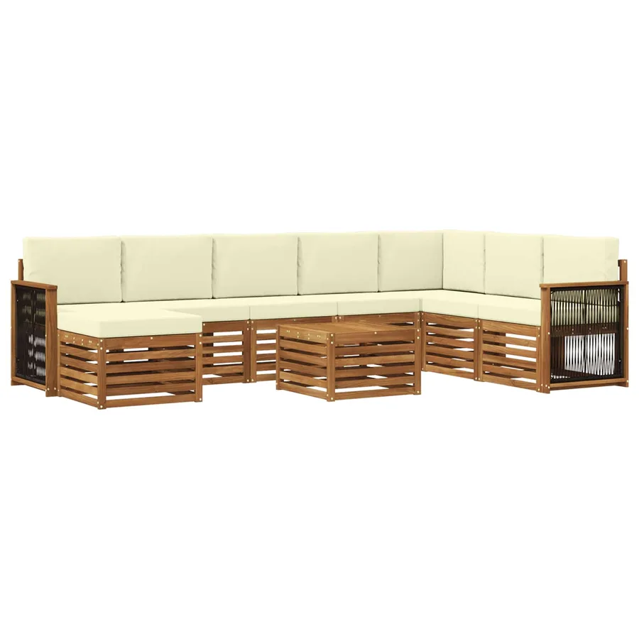 Ensemble de canapés d'extérieur 7 pcs Naturel et Crème - 2