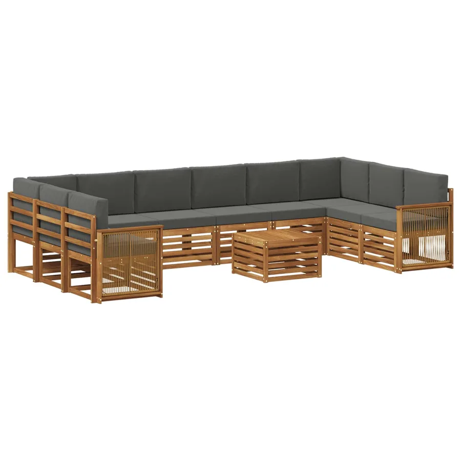 Ensemble de canapés d'extérieur 8 pcs Naturel et Anthracite - 2