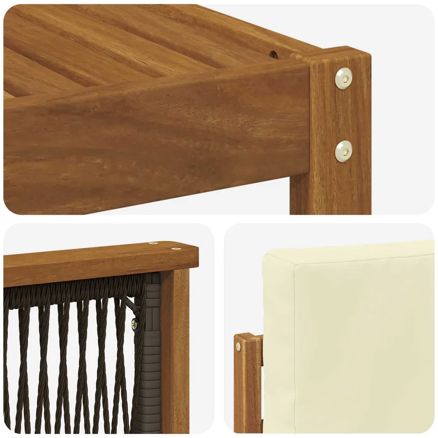 Ensemble de canapés d'extérieur 7 pcs Naturel et Crème - 5