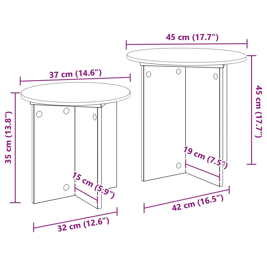 Ensemble de tables d'appoint avec stockage 2 pcs Blanc brillant - 8