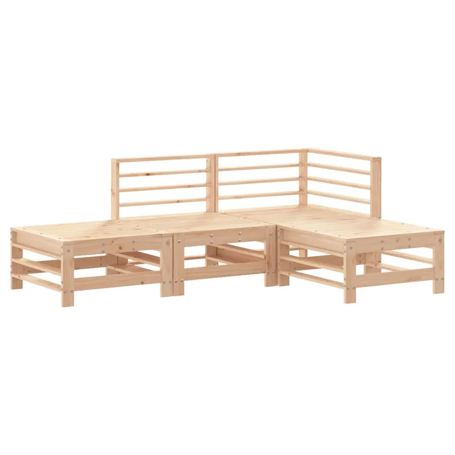 Salon de jardin 4 pcs bois massif de pin - 2