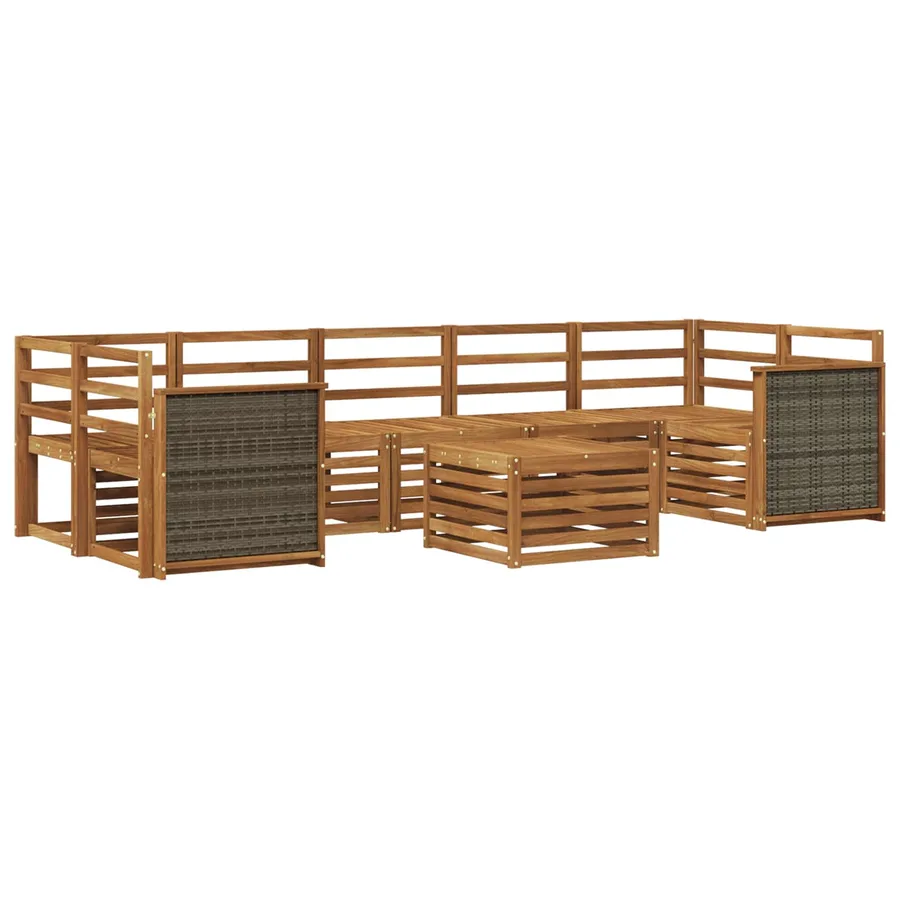 Ensemble de canapés d'extérieur 8 pcs Naturel - 2