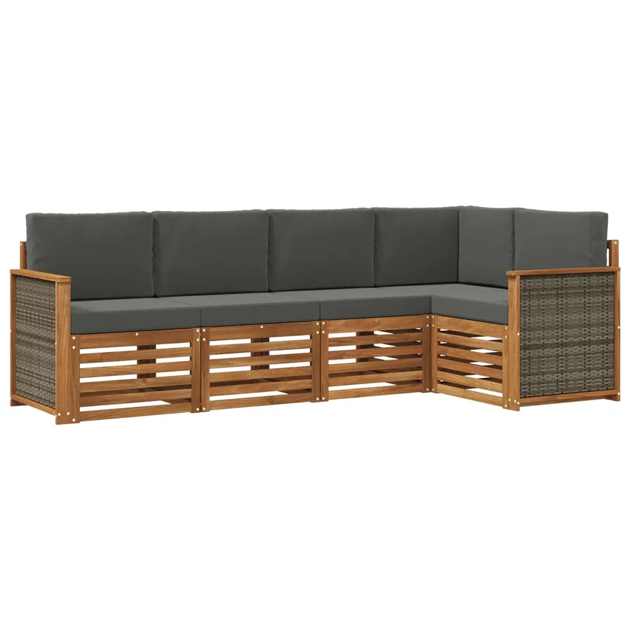 Ensemble de canapé d'angle 4 pcs Naturel et Anthracite - 2