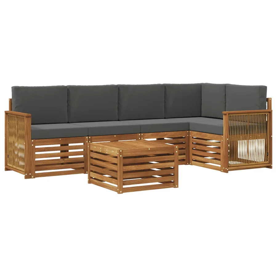 Ensemble de canapé d'angle 5 pcs Naturel et Anthracite - 2