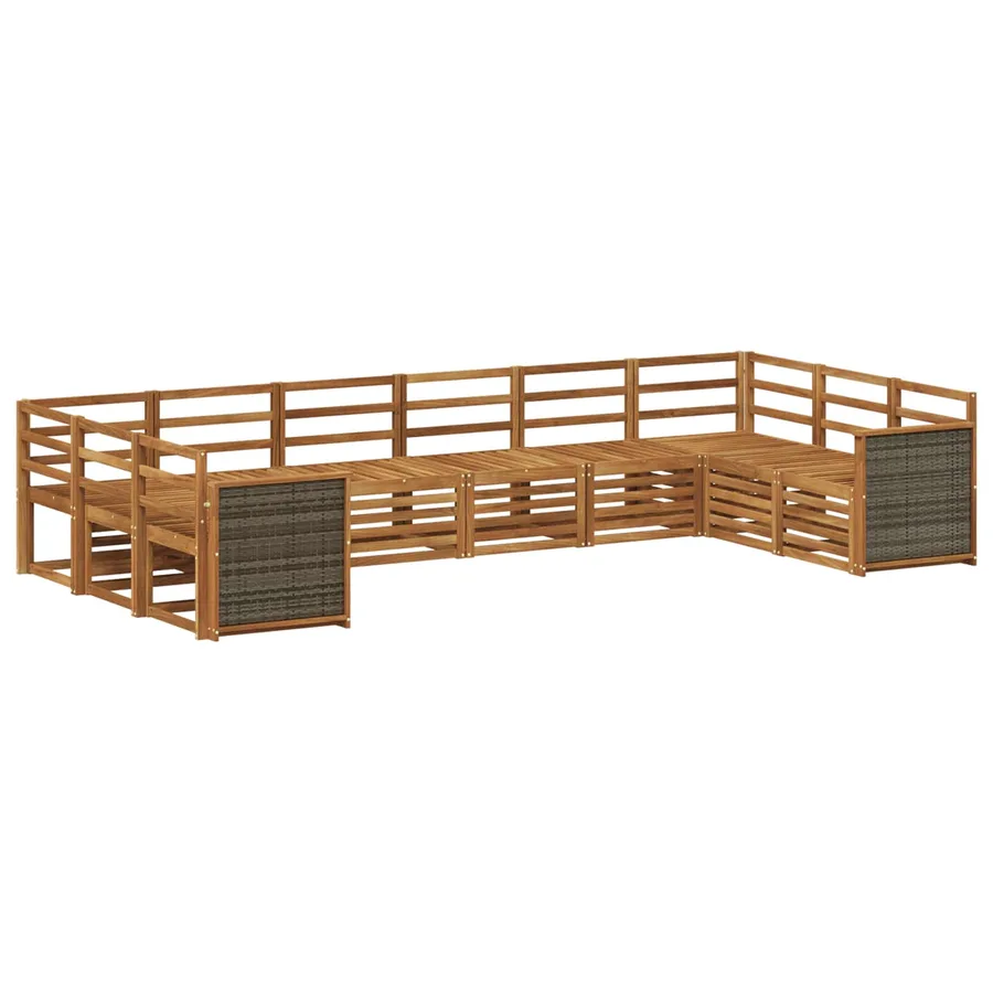Ensemble de canapé d'angle 7 pcs Naturel Bois d'Acacia Massif - 2