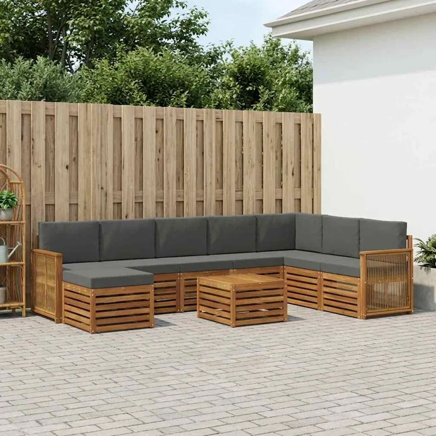 Ensemble de canapés d'extérieur 7 pcs Naturel et Anthracite