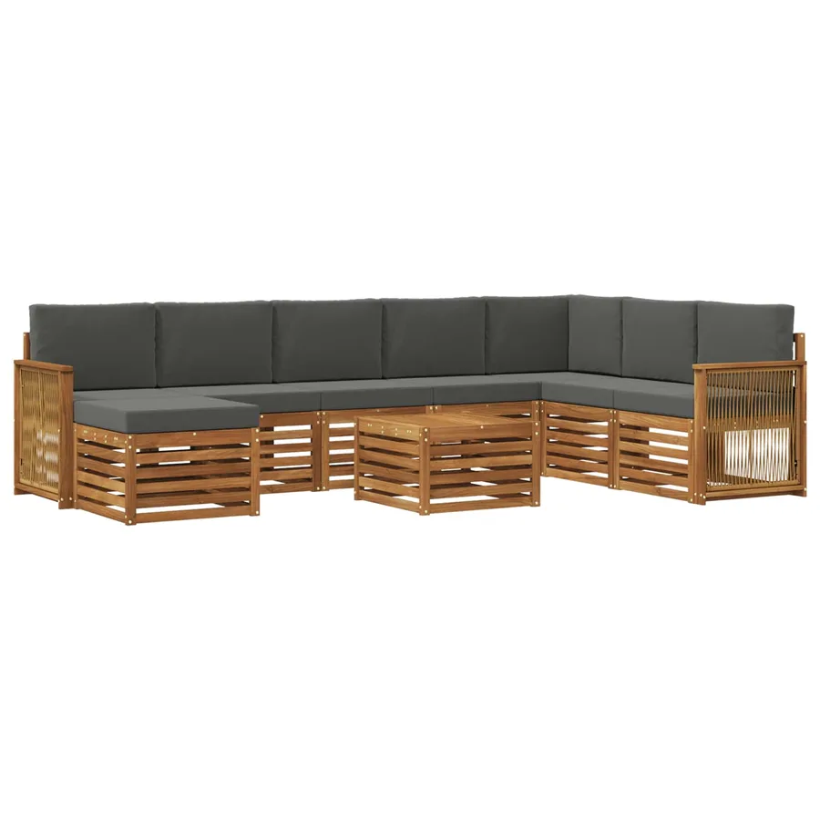 Ensemble de canapés d'extérieur 7 pcs Naturel et Anthracite - 2