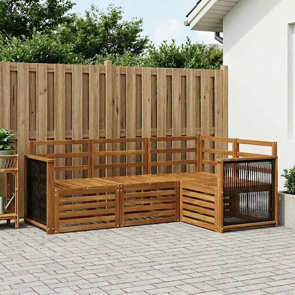 Ensembles de canapés 4 pcs Bois d'Acacia Massif