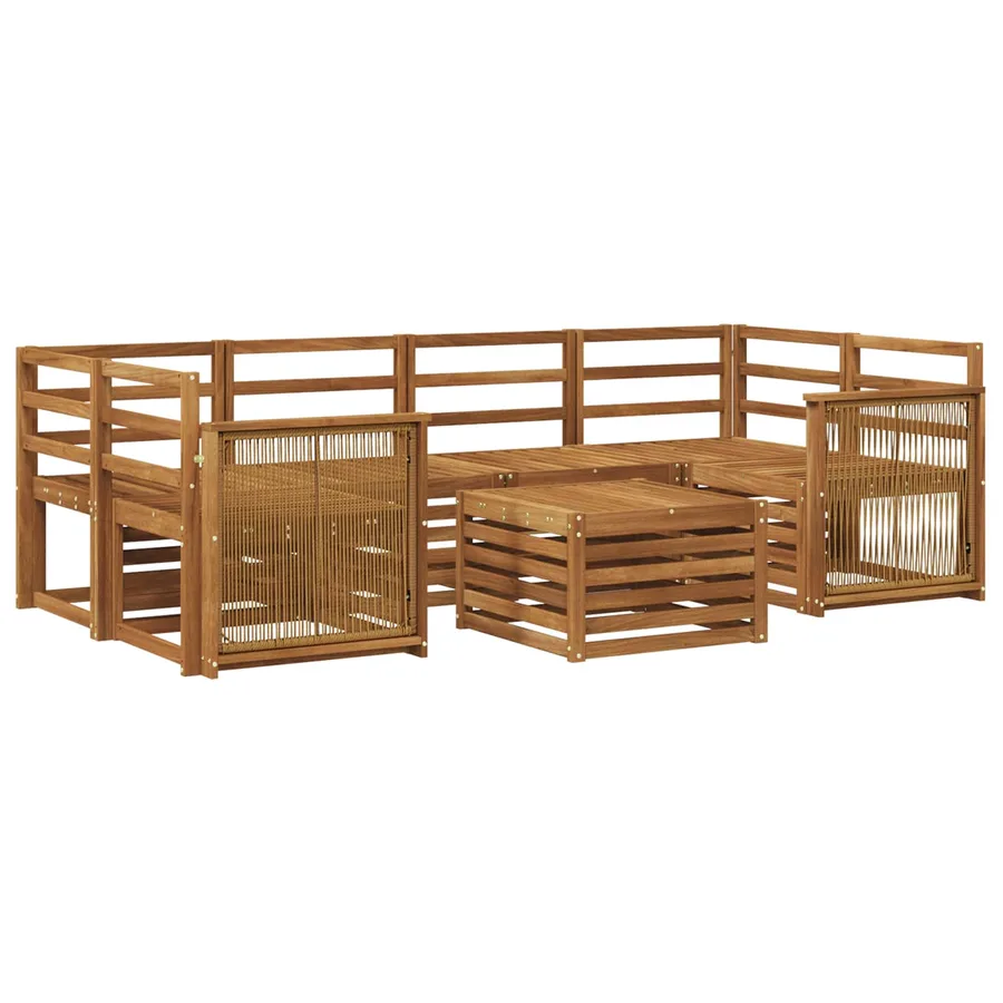 Ensemble de canapés d'extérieur 7 pcs Naturel - 2