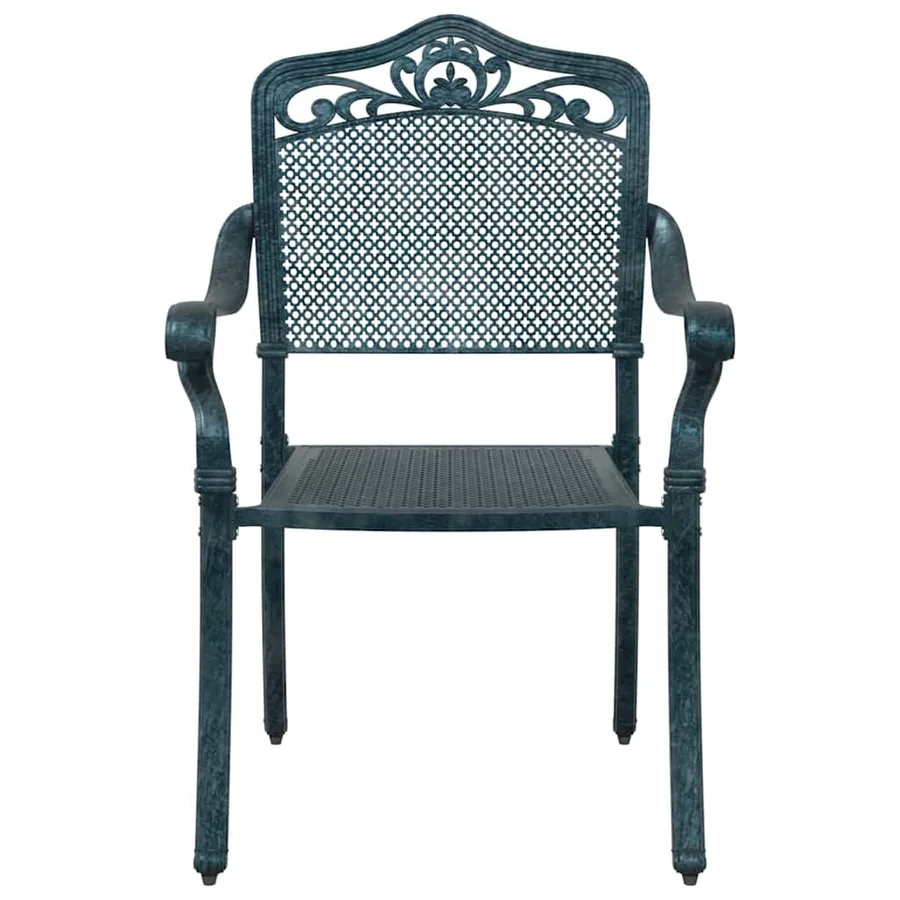 Ensemble de salle à manger pour jardin 5 pcs Vert Aluminium - 9