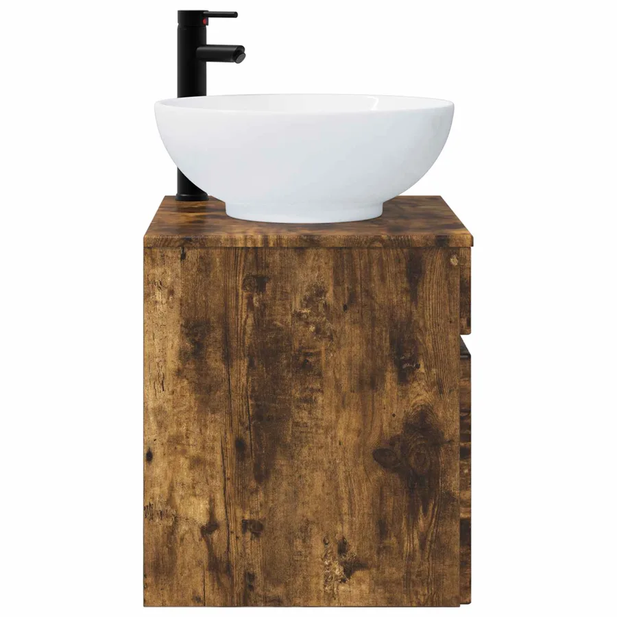 Meuble de lavabo mural Chêne fumé 49 x 44,5 x 66,5 cm - 3