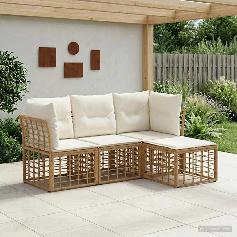 Ensemble de canapés d'extérieur Naturel Polyester