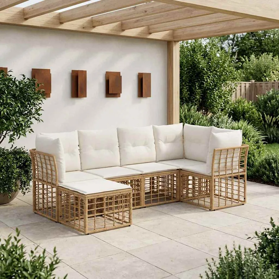 Ensemble de canapés d'extérieur Naturel Polyester
