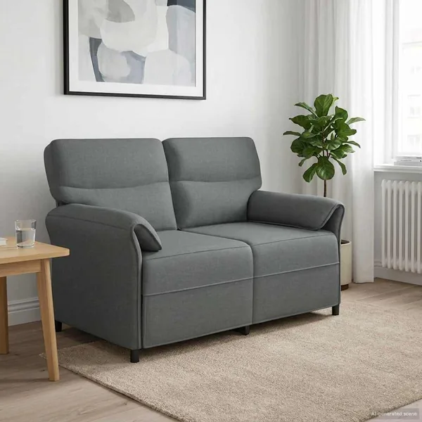 Canapé 100% polyester, cadre en métal, MDF, Contreplaqué