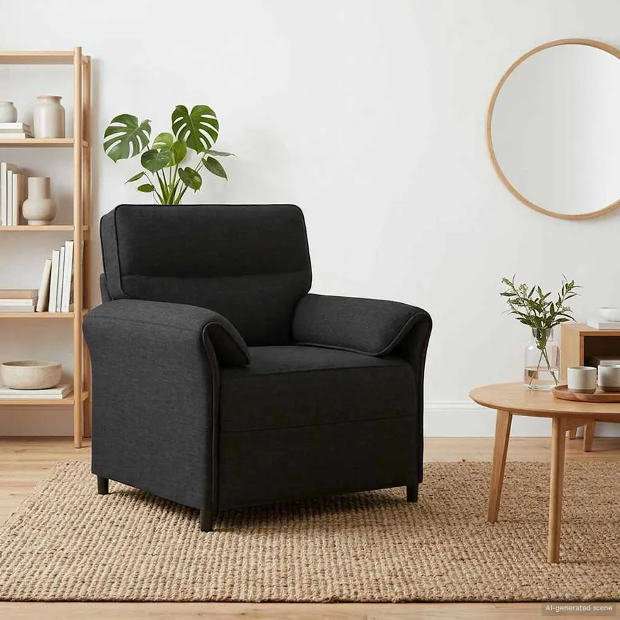 Canapé 100% polyester, cadre en métal, MDF, Contreplaqué