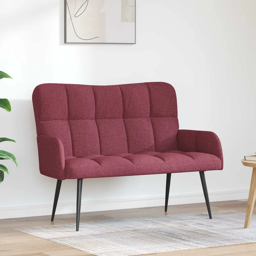 Sofa 2 places Bordeaux 115 x 61 x 87 cm Tissu