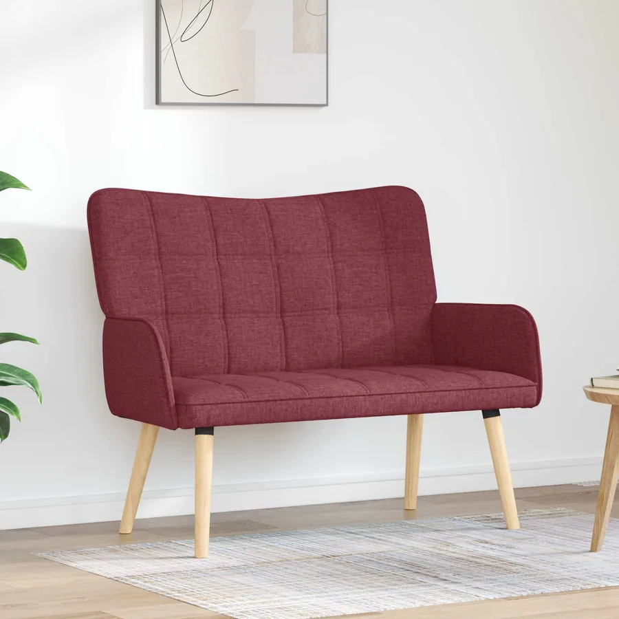 Sofa 2 places Bordeaux 115 x 61 x 87 cm Tissu