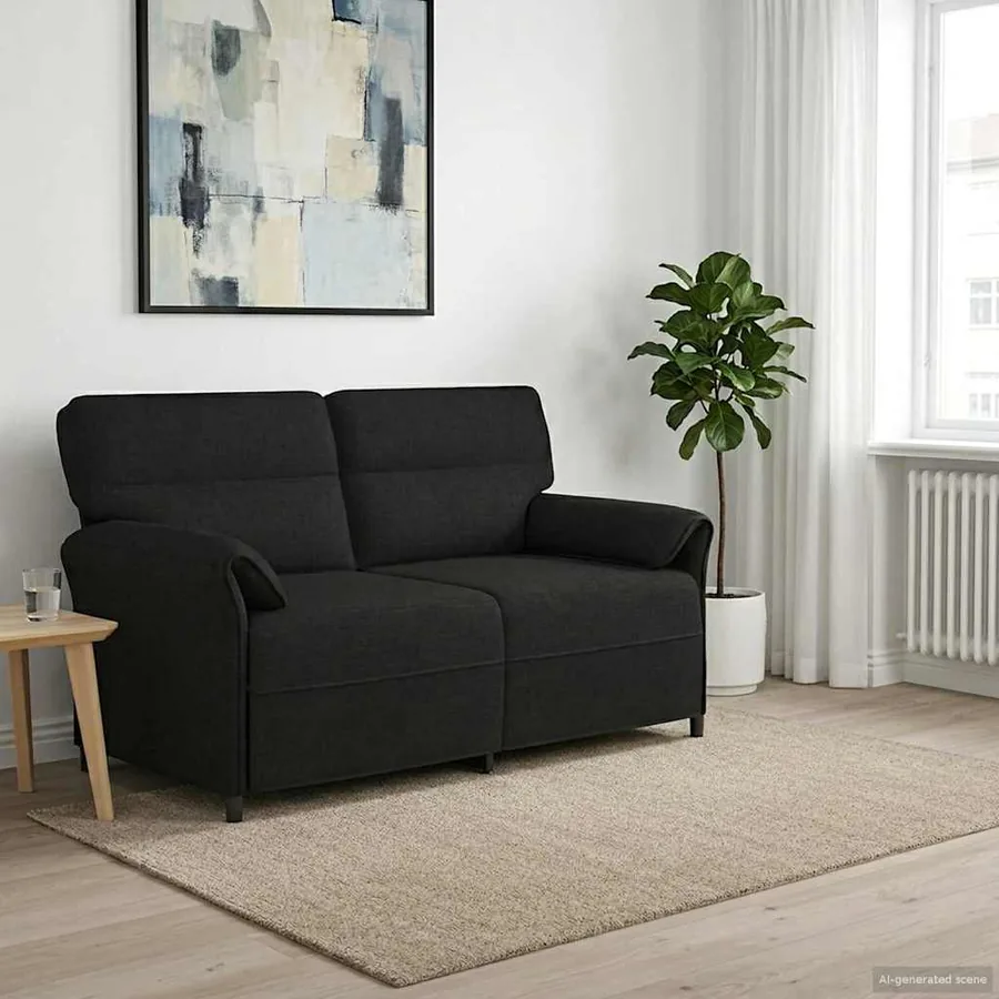 Canapé 100% polyester, cadre en métal, MDF, Contreplaqué