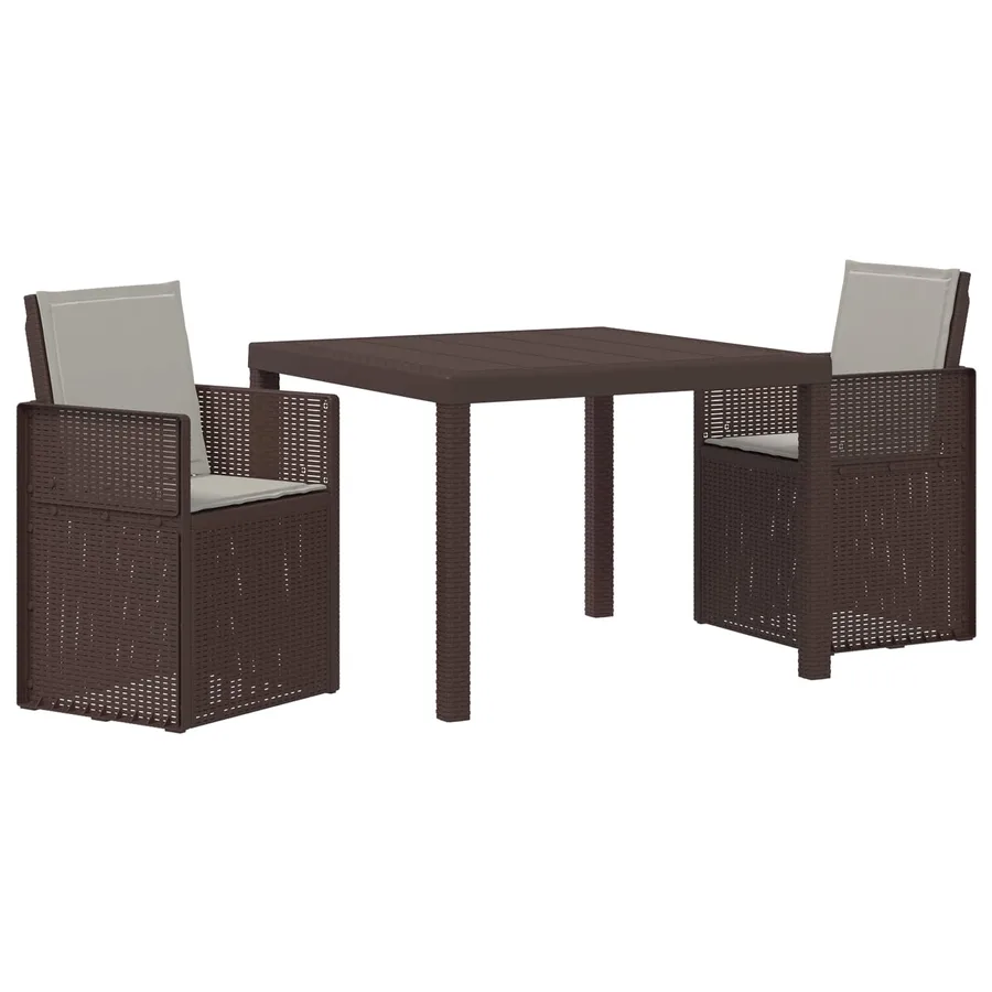 Ensemble de salle à manger pour jardin avec coussin 3 pcs PP - 2