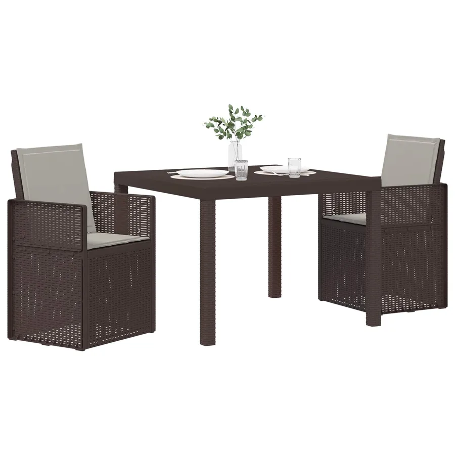 Ensemble de salle à manger pour jardin avec coussin 3 pcs PP - 3