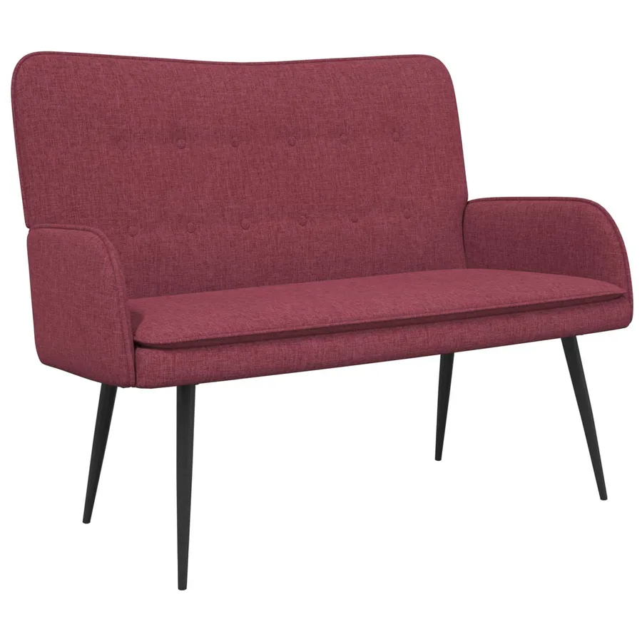 Sofa 2 places Bordeaux 115 x 61 x 87 cm Tissu - 2