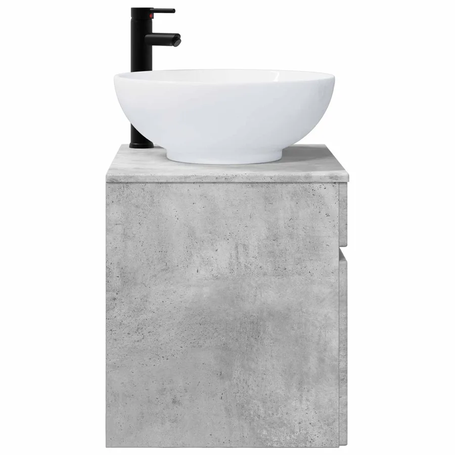 Meuble de lavabo mural Gris béton 49 x 44,5 x 66,5 cm - 3