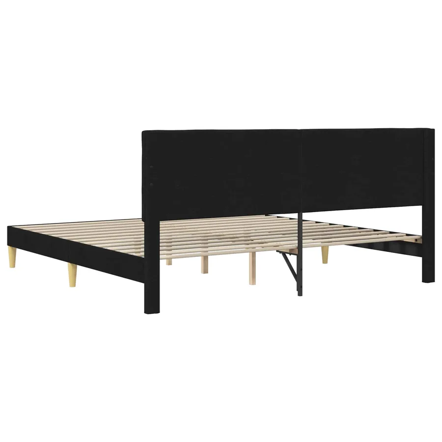 Cadre de lit avec tête de lit Noir 200 x 200 cm Tissu - 6