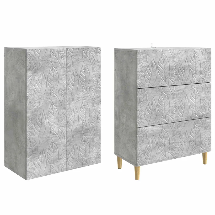 Ensemble de Meubles 2 pcs Gris béton 66 x 34,5 x 90 cm - 4